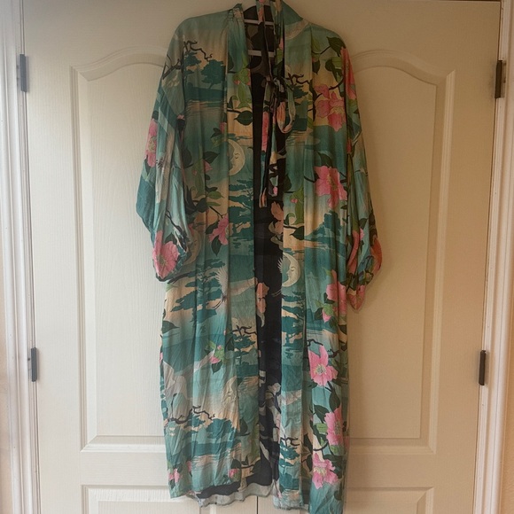 Spell & the gypsy nightingale kimono reversible black turquoise - Picture 16 of 17